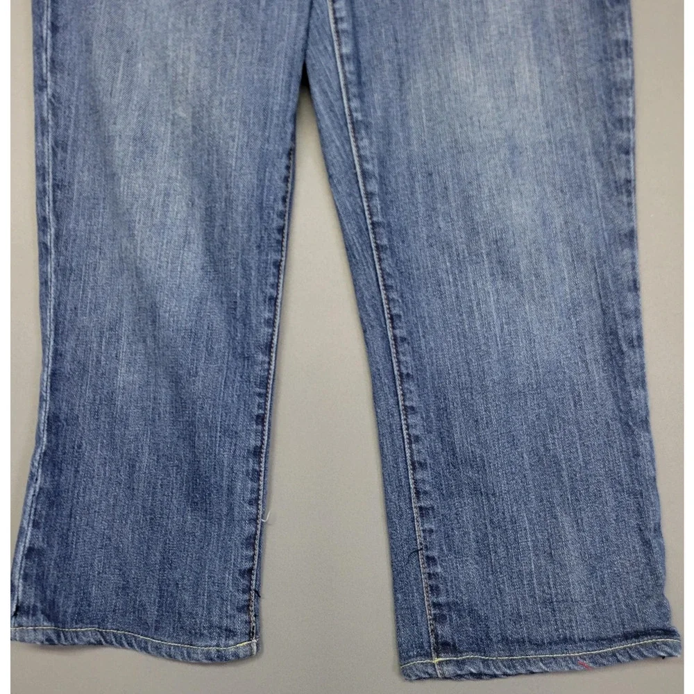 X2 Jeans Womens 8 Blue Mid Rise Stretch Straight Leg Embroidered Pockets Denim - Picture 3 of 16